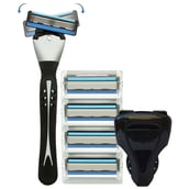 1 - Spruce Shave Club Streak6 Pivot Shaving Razor Kit (6 Blade Razor Pack of 4 Cartridges and Razor Cover)
