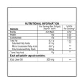 nutrition - La Nature's Cod Liver Oil,  60 softgels 