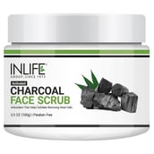 1 - INLIFE Activated Charcoal Face Scrub,  100 g  for All Skin Types 