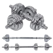 Fitsy Chrome Dumbbell Set (AR2484),  Silver  15 kg 