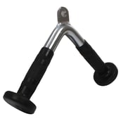 Fitsy V Shape Tricep Rubber Bar - AR2515, Silver and Black
