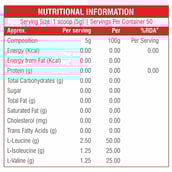 supplement - HealthXP Prime BCAA,  0.55 lb  50 Servings  Unflavoured 