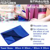1 - Strauss Cooling Towel, Blue 90 cm