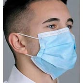 2 - Ajeraa 3 Ply Ear Loop Medical Surgical Dust Face Mask, Blue (Pack of 15)