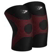 1 - B Fit USA Knee Compression Sleeve One Pair (CM 01),  Black and Red  Medium 