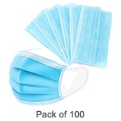Fitzion 3 Ply Disposable Surgical Face Mask,  Blue (Pack of 100) 