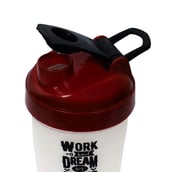 1 - Greenbee Work Dream Never Protein Shaker,  Transparent with Maroon Cap  500 ml 