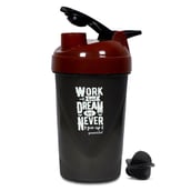 Greenbee Work Dream Never Protein Shaker,  Black with Maroon Cap  500 ml 