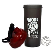 2 - Greenbee Work Dream Never Protein Shaker,  Black with Maroon Cap  700 ml 