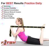 1 - Fitsy Yoga Stretching Belt,  Black  34 in 