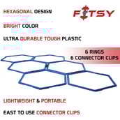 4 - Fitsy Hexagonal Agility Ring (AR2415),  Blue  20 Inches 6 Piece 