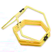 4 - Fitsy Hexagonal Agility Ring (AR2415),  Yellow  20 Inches 6 Piece 