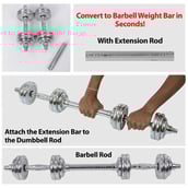 1 - Fitsy Chrome Dumbbell Set (AR2484),  Silver  15 kg 