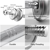 3 - Fitsy Chrome Dumbbell Set Rubber Grip (AR2627),  Silver  15 kg 