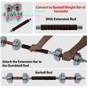 1 - Fitsy Chrome Dumbbell Set Rubber Grip (AR2483), Silver 15 kg