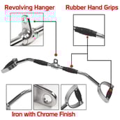 2 - Fitsy Lat Pull Down Bar - 90cm, Silver and Black