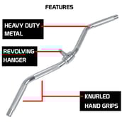 Fitsy Chrome Lat Pull Down Bar,  Silver 