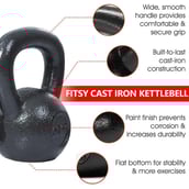 Fitsy Iron Kettelbell,  Black  6 kg 