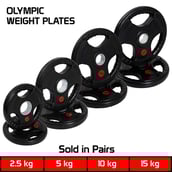 1 - Fitsy Olympic Weight Plates for Gym (Pair),  Black  10 kg 
