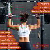 4 - Fitsy Gym Gloves with Wrist Support for Women,  Pink  Medium 