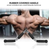 Fitsy V Shape Tricep Bar,  Silver and Black 