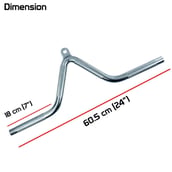 3 - Fitsy V Shape Tricep Bar - Chrome,  Silver 
