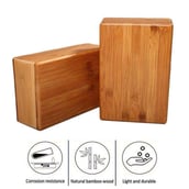 Fitsy Wooden Yoga Block, Brown 2PC 23 x 15 x 7.5 cm