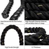2 - Fitsy Battle Rope,  10 Meter  Black 