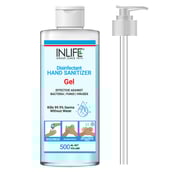 INLIFE Disinfectant Hand Sanitizer Gel with 70% Isopropyl Alcohol Based,  Fragrance Free  500 ml  Germ Protection, Anti-Bacterial 