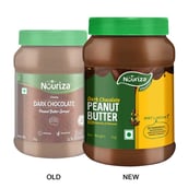 OldNew - Nouriza Dark Chocolate Peanut Butter Spread (Creamy),  1 kg  Added Vitamins Minerals Omega 