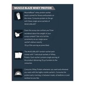 3 - MuscleBlaze Whey Protein Sachet Pack OP, 7 Piece(s)/Pack Rich Milk Chocolate