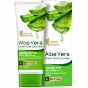 Front - Oriental Botanics Aloe Vera Green Tea & Cucumber Sunscreen, 100 ml SPF 50 UVA/UVB PA+++