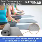 4 - Strauss Yoga Mat,  Grey  6 mm 