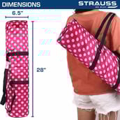4 - Strauss Yoga Mat Bag (Full Zip), Polka Dots Pink 28 Inch