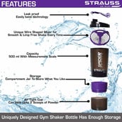 3 - Strauss Spider Shaker Bottle,  Purple  500 ml 