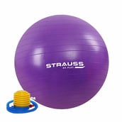 Strauss Anti Burst Gym Ball with Foot Pump,  Purple  75 cm 