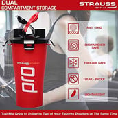 1 - Strauss Dual Shaker Pro, Red 700 ml