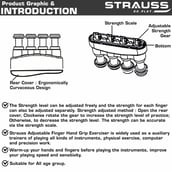 3 - Strauss Adjustable Finger Hand Grip, Black