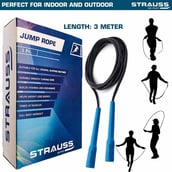 5 - Strauss Adjustable Skipping Rope,  Blue  Free Size 