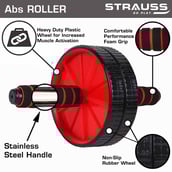 Strauss Double Exercise Wheel,  Red  560 g 