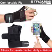 2 - Strauss Thumb Support with Wrist Wrap,  Black  Free Size 