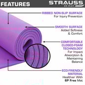 2 - Strauss NBR Yoga Mat,  (Floral) Purple  10 mm 