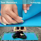 3 - Strauss PE Eco Friendly Yoga Mat, Blue 6 mm