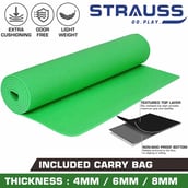 Strauss Yoga Mat, Green 4 mm