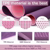 2 - Strauss TPE Eco Friendly Dual Layer Yoga Mat, Pink 6 mm