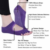 1 - Strauss Yoga Socks,  Dark Purple  Free Size 
