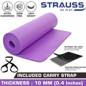 1 - Strauss NBR Yoga Mat,  (Floral) Purple  10 mm 
