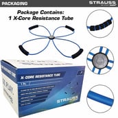 3 - Strauss Yoga Resistance Band, Black and Blue Free Size