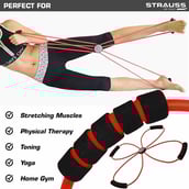 2 - Strauss Yoga Resistance Band, Red and Black Free Size