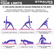 3 - Strauss Yoga Block,  Pink  23x15x7 cm 